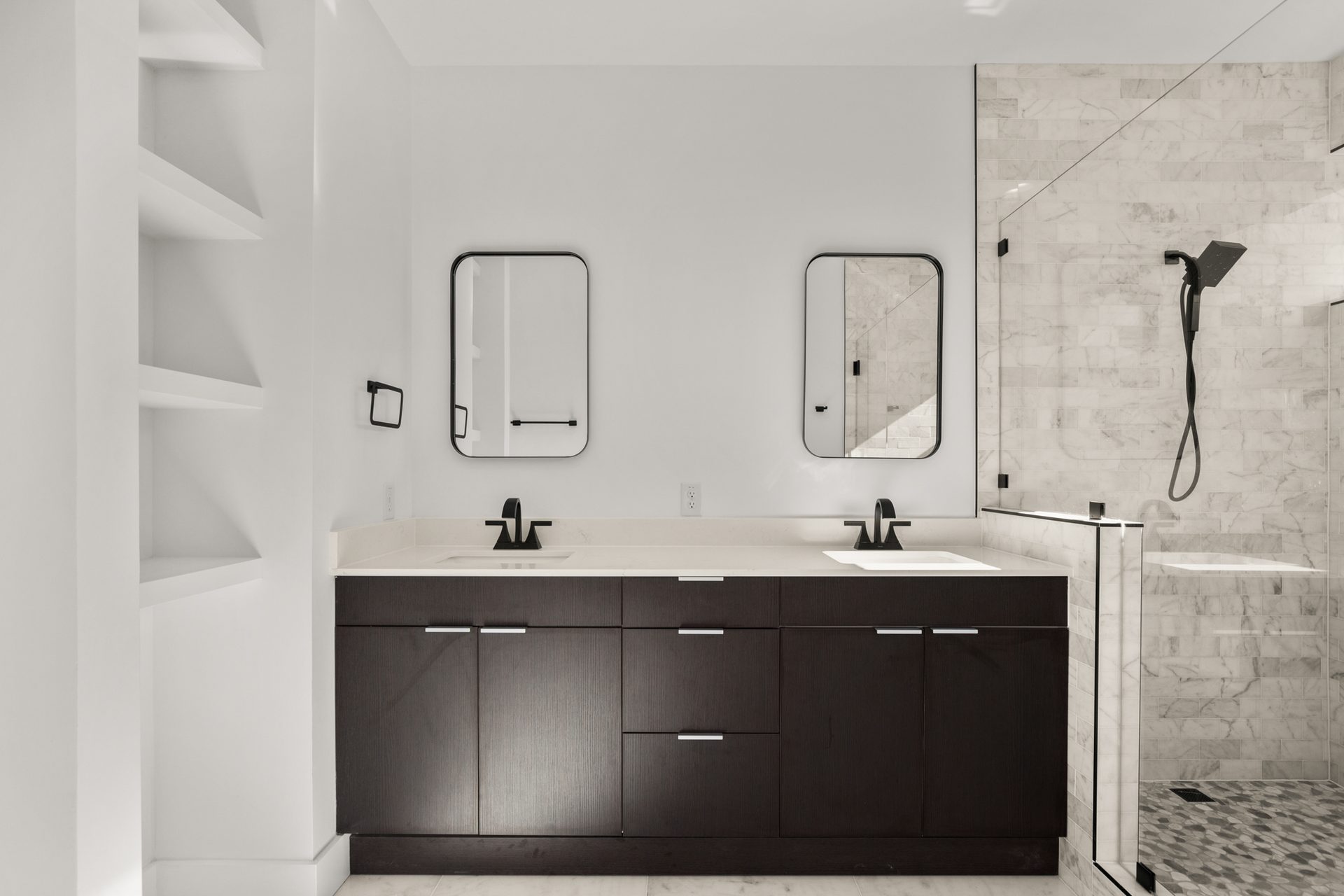 Custom bathroom remodel with double vanity, Austin Metro